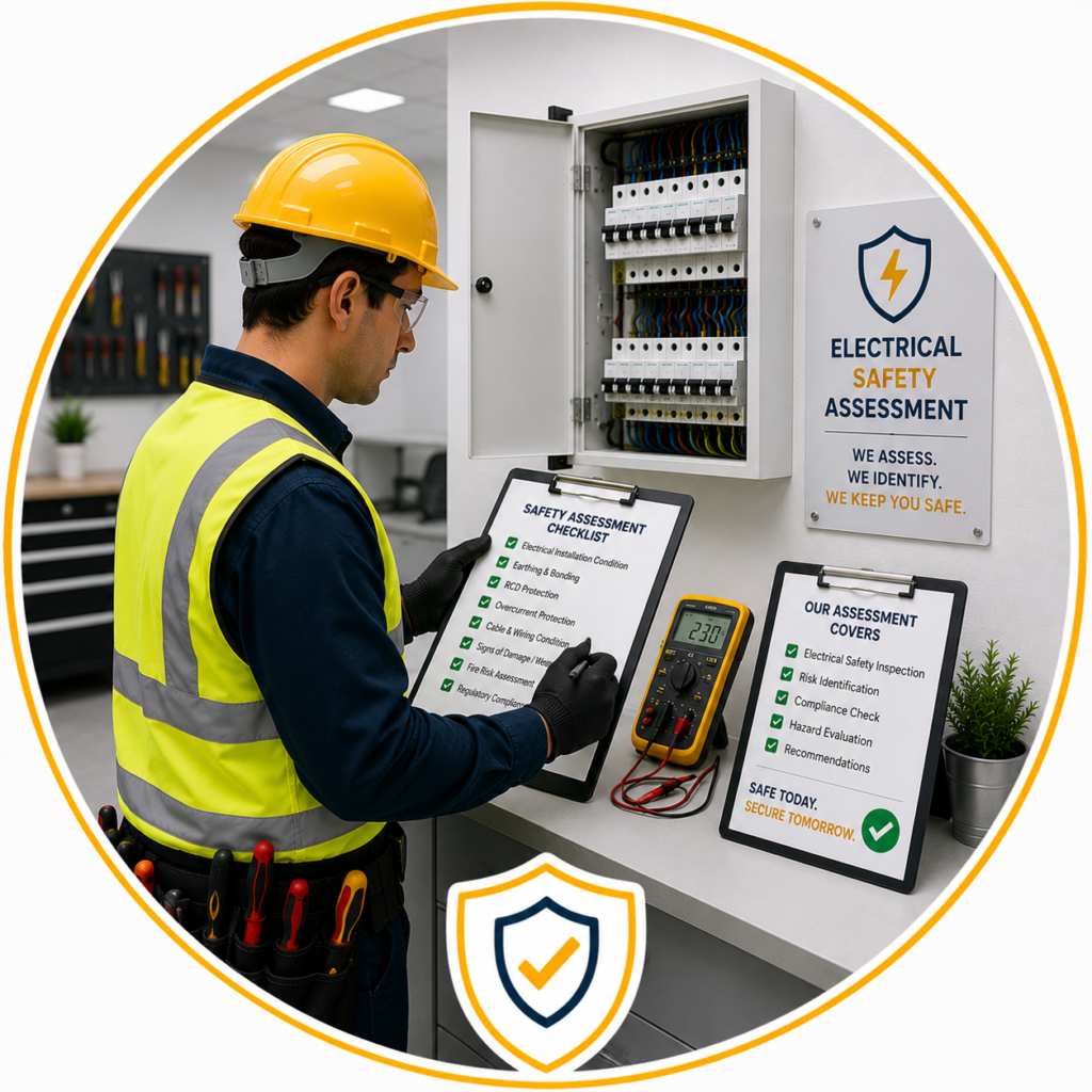 Professional electrical safety assessment to identify hazards and verify installation compliance.