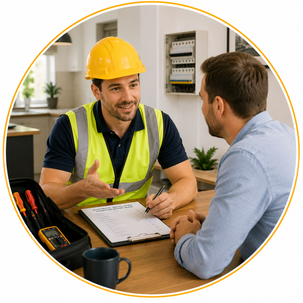 Electrician providing a free consultation and expert advice for electrical faults and EICR remedial work.