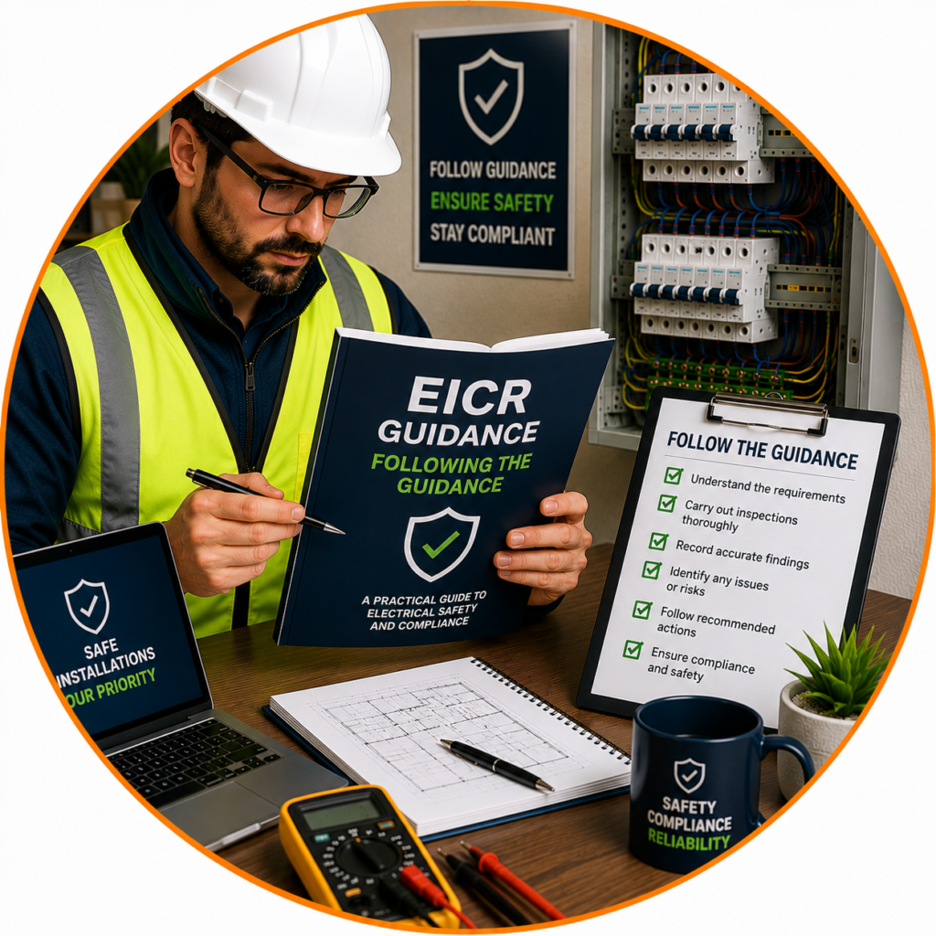 Qualified electrician explaining the recommended steps after an EICR to maintain legal compliance and electrical safety.