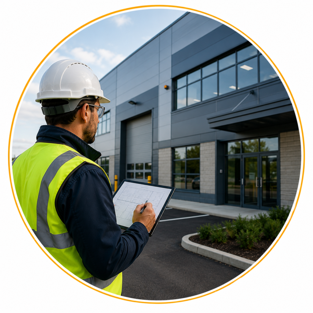 Electrician assessing a commercial property to prepare an accurate Commercial EICR Cost Manchester quotation.