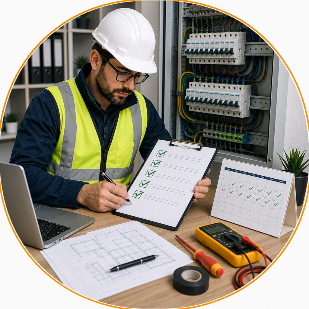 Electrician providing Legal Requirements for EICR compliance guidance to help maintain a safe and compliant electrical installation.