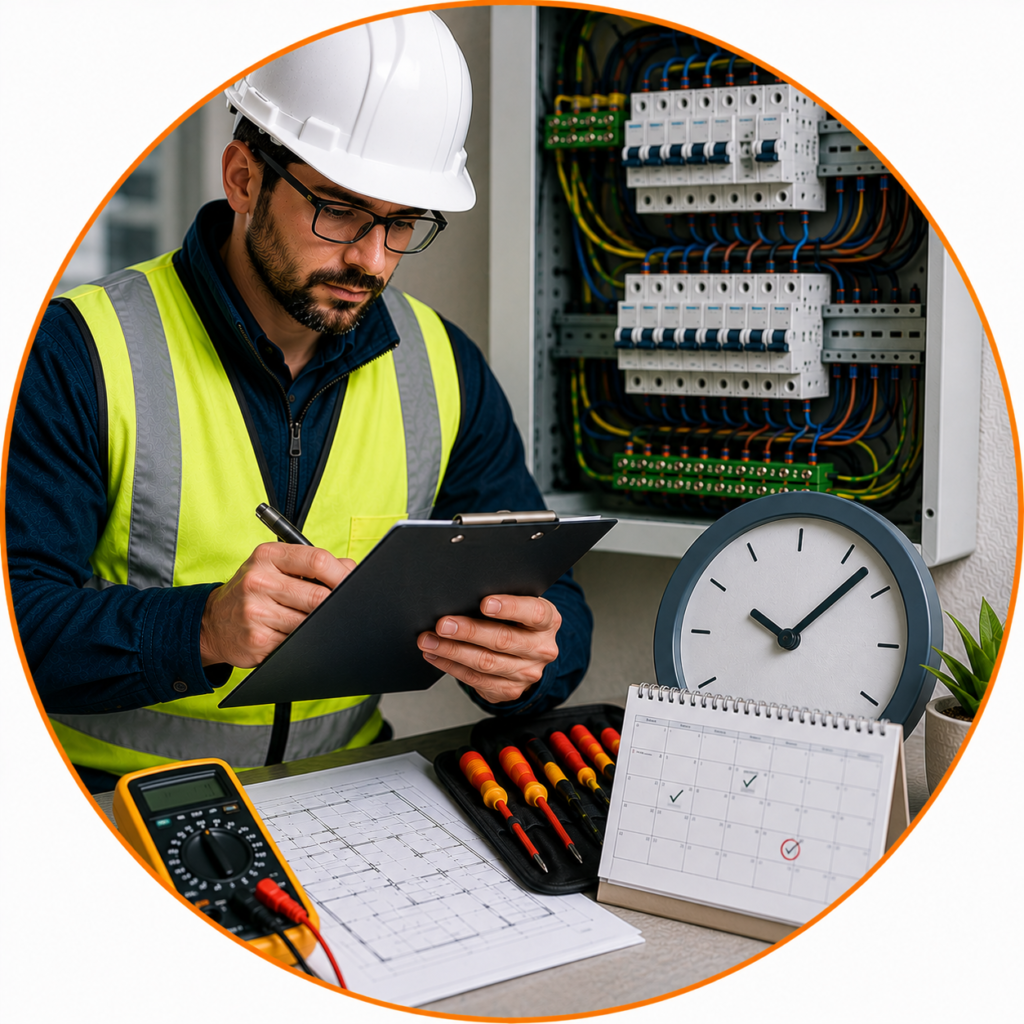 Electrical inspection frequency guidance for homes, landlords and commercial properties.