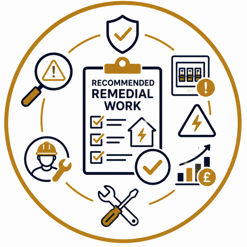 Residential EICR remedial work recommendations in Manchester